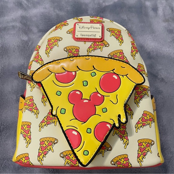 Loungefly Mickey Mouse Pizza Mini Backpack & Ears Bundle Set – Disney Eats NWT - Picture 5 of 12